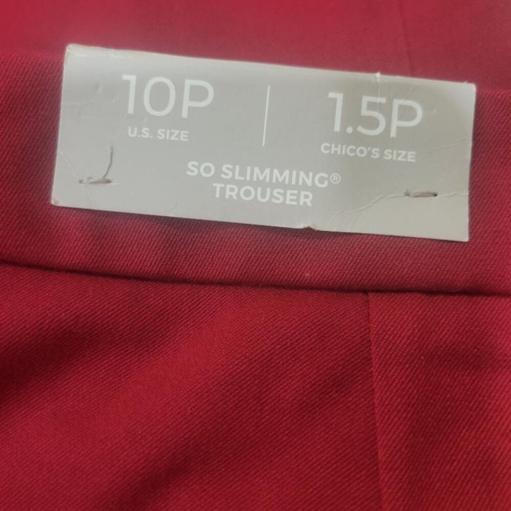 NWT Women's Chico's So Slimming Trouser in Red Sz 10P MSRP $110 - Picture 6 of 10